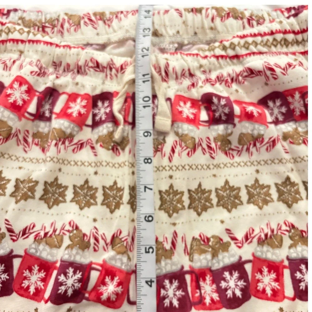 Burts Bees Baby Holiday Pajamas XXL Organic Cotton 2pc Set Gingerbread Cream Red